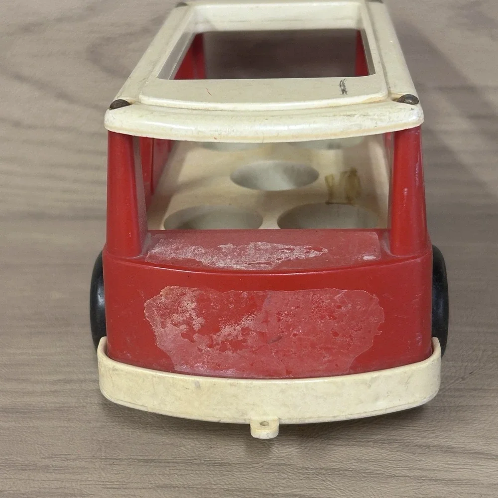 Classic Vtg Fisher Price Little People Car Mini-Bus Wood Girl Lamb 4 Piece Lot